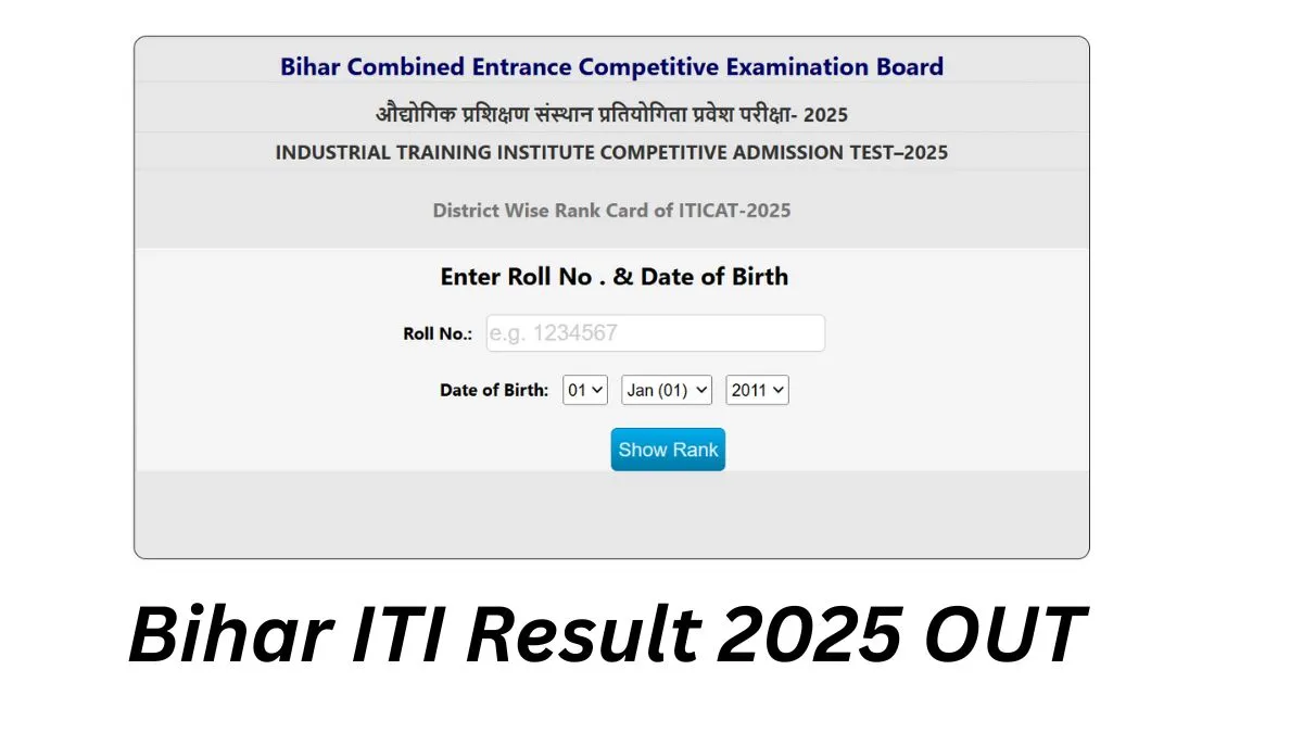Bihar ITI Result 2025 Out