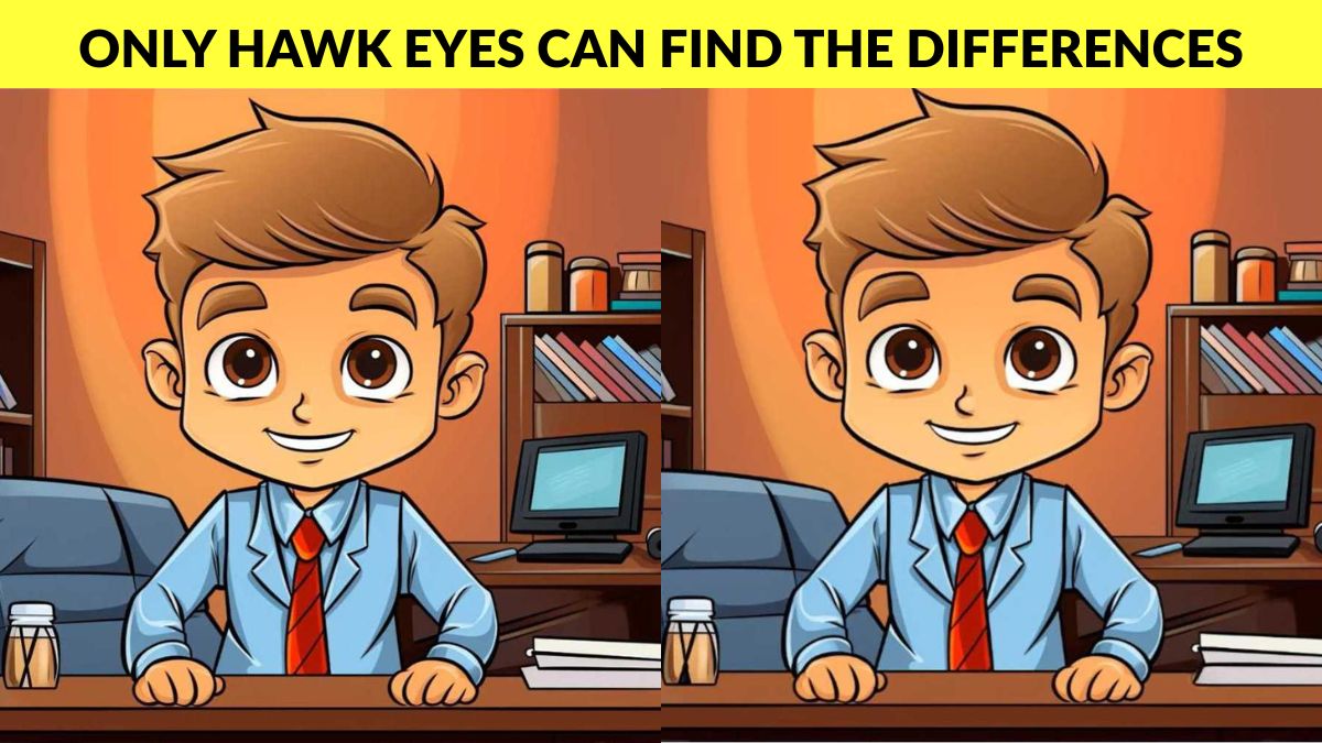 Do You Have Hawk Eyes? Find 4 Differences in a Guy Sitting at the Desk in 21 Seconds!