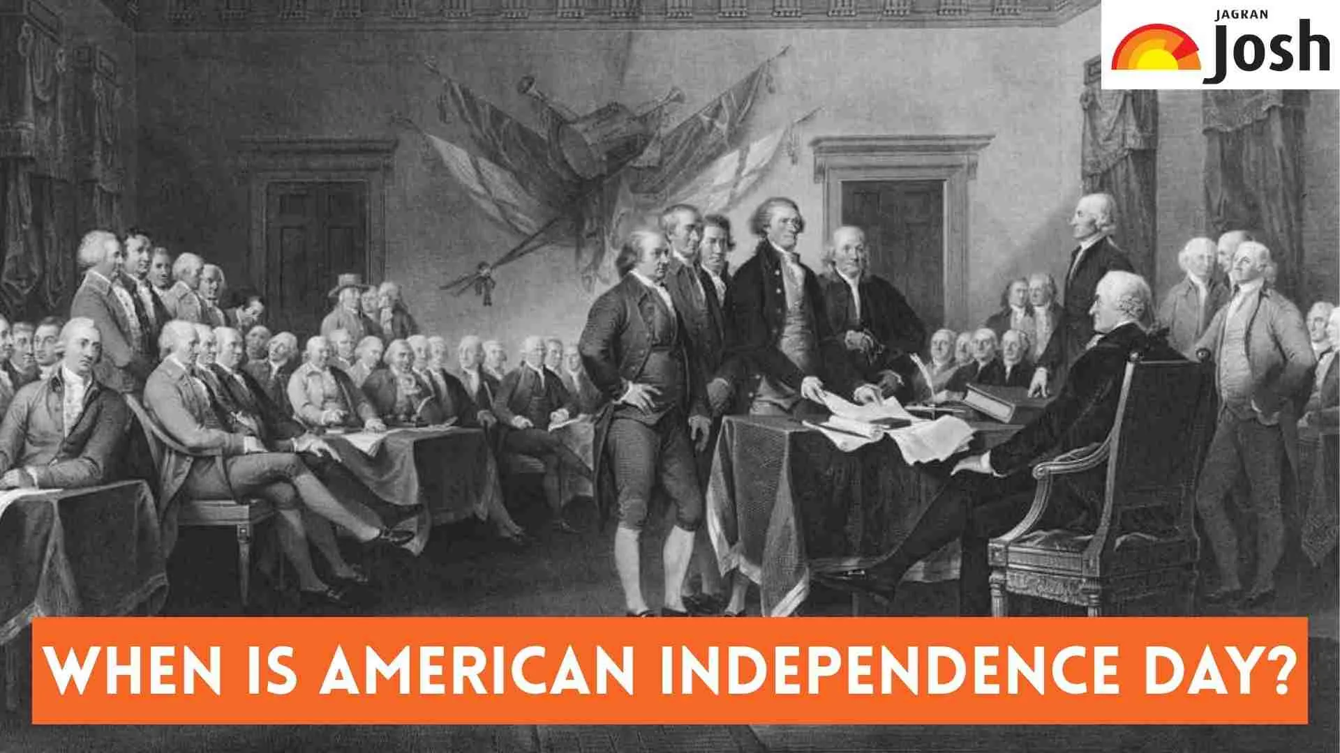 Adoption of Declaration of Independence of the United States of America on July 4th, 1776.