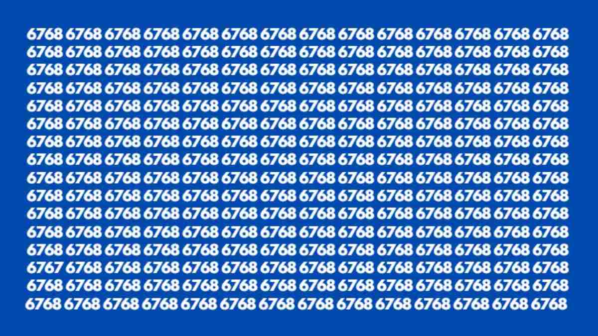 If Your Visual IQ Is More Than 200, Spot The Hidden Number 6767 Among 6768's In 10 Seconds!