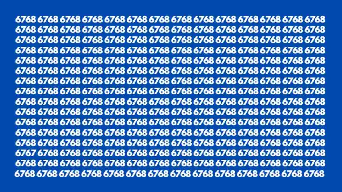 Spot the hidden number 6767 among 6768's.