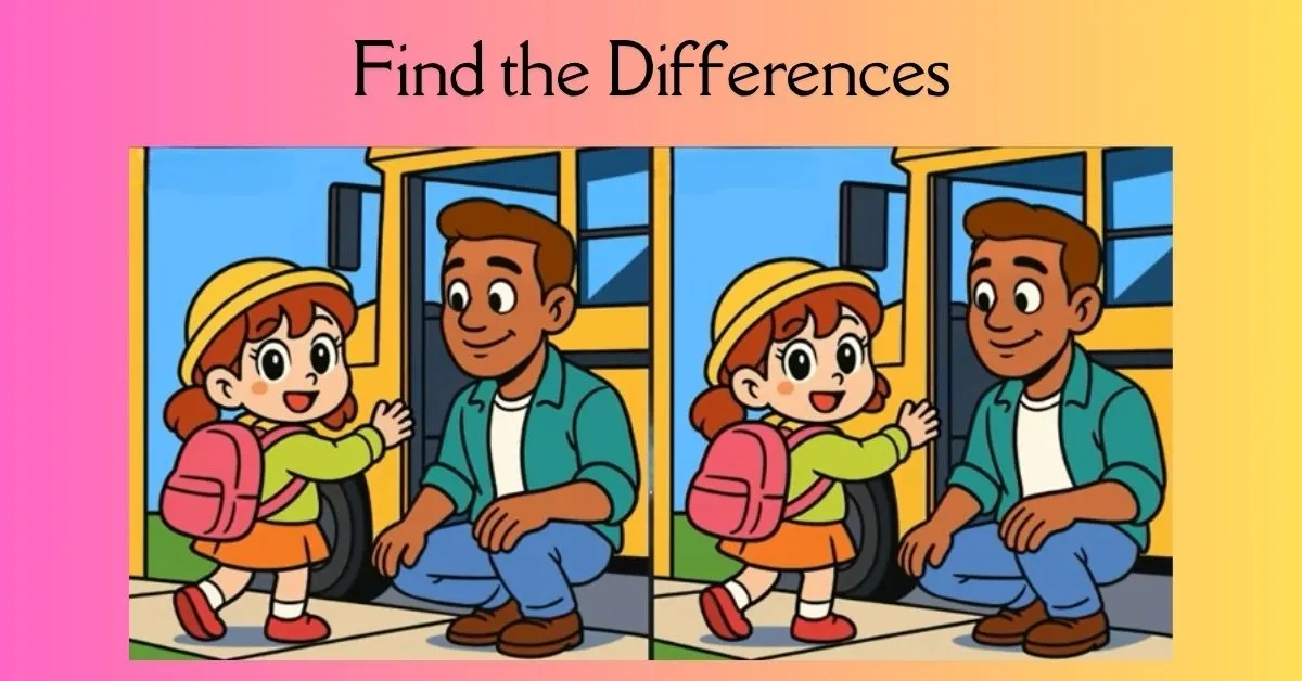 Spot the 3 Differences in Girl Boarding Bus
