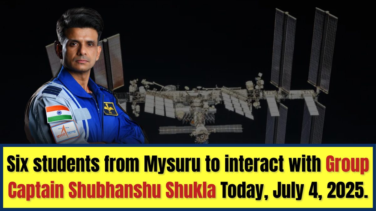 Six students from Mysuru to interact with Group Captain Shubhanshu Shukla.