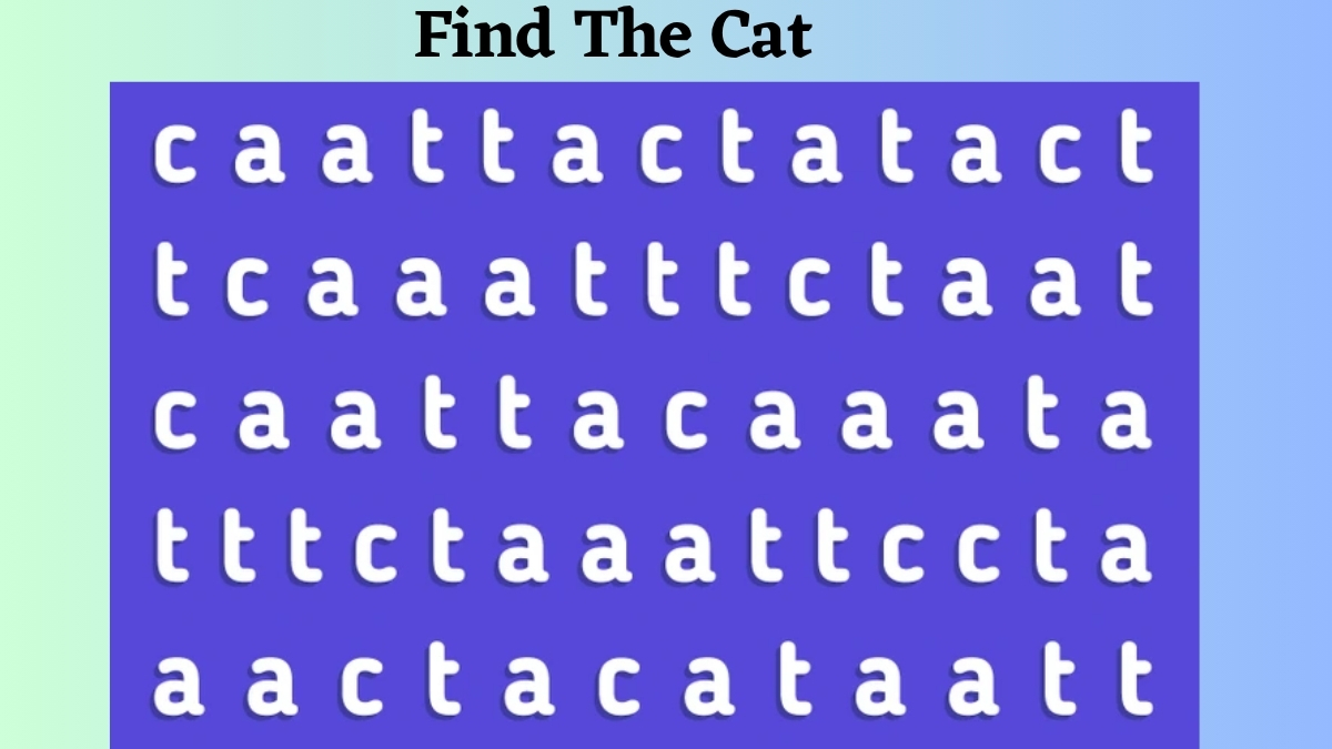 If You Possess a 200+ IQ Level, Then Find The “CAT” Word in Letter Jumbled Sequence Series
