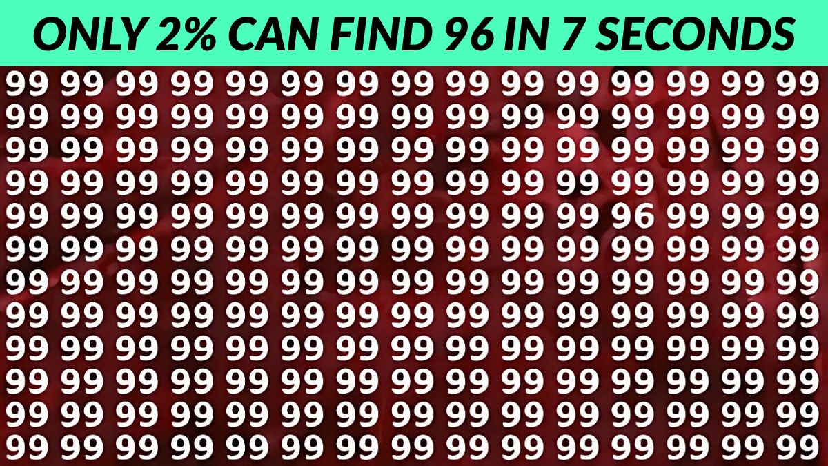 Optical Illusion: Only 2% With Keen Vision Can Find “96” Among “99” in 7 Seconds!