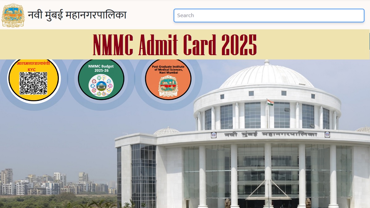 NMMC Hall Ticket 2025 Release at nmmc.gov.in, Download Je and Other Posts Hall Ticket PDF - Direct Link Here