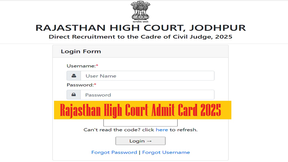Rajasthan High Court Admit Card 2025 Released at hcraj.nic.in, Download Prelims Exam Admit Card PDF - Link Here