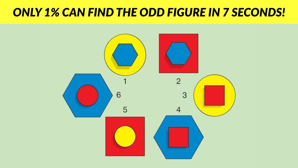 Brain Teaser: Only 1% With Eagle Eyes and High IQ Can Find the Odd Figure in 7 Seconds!
