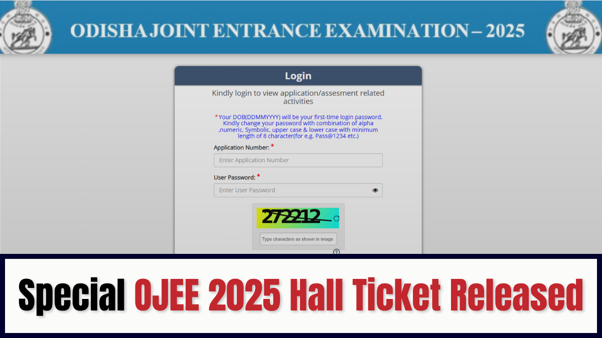 OJEE 2nd Special 2025 admit card released.