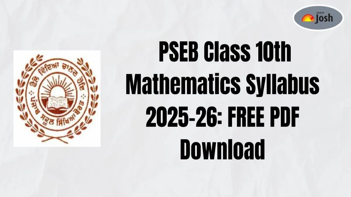 PSEB Class 10th Mathematics Syllabus 2025-26