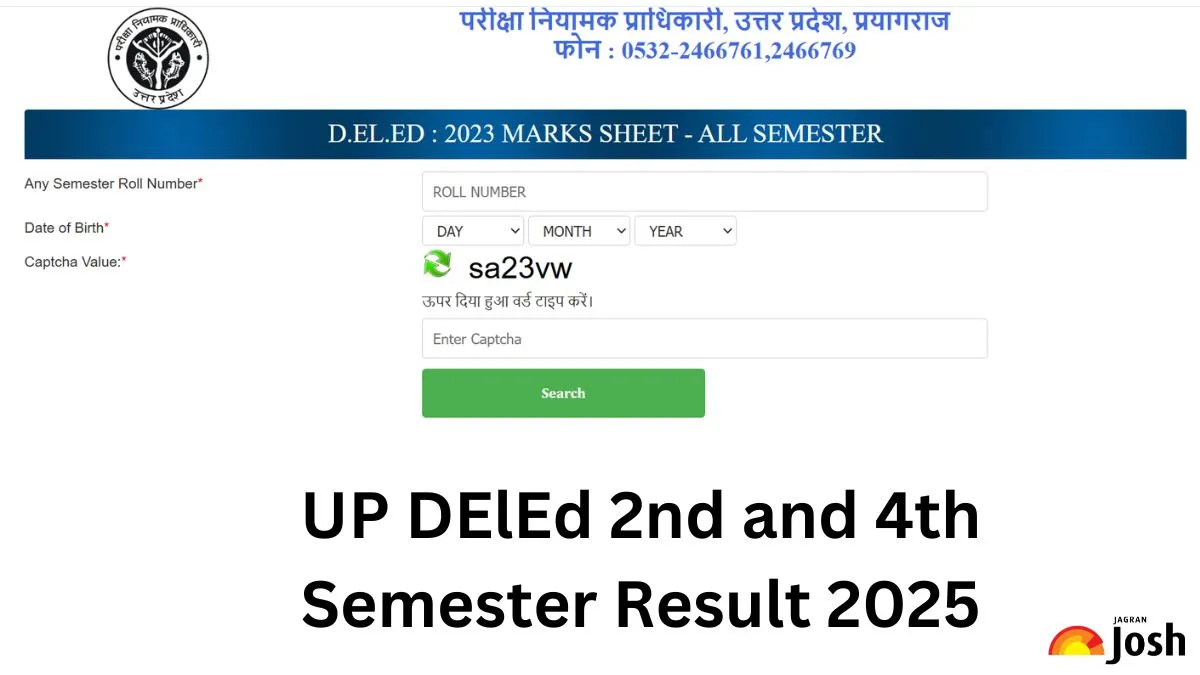 UP DElEd 2nd and 4th Semester Result 2025