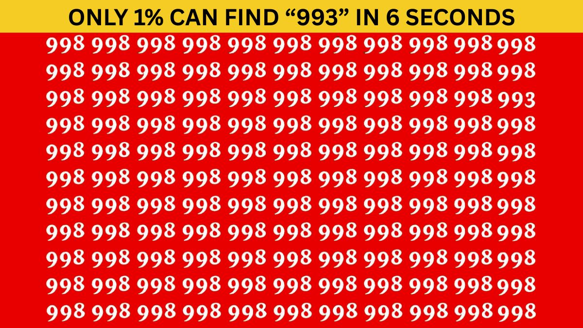 Optical Illusion: Only 1% With Eagle Eyes Can Find “993” in 6 Seconds!