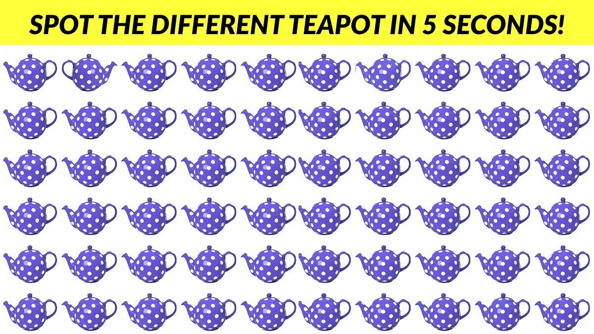 Visual Illusion: Only Those With 20/20 Vision Can Find the Different Teapot in 5 Seconds!
