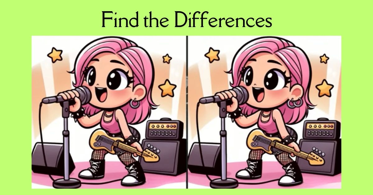 Spot the 3 Differences in Girl Singing on Stage Beat the 45-Second Challenge!