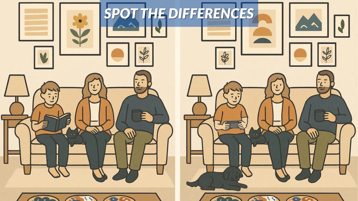 Spot the 4 Differences in the Living Room Pictures in 17 Seconds!