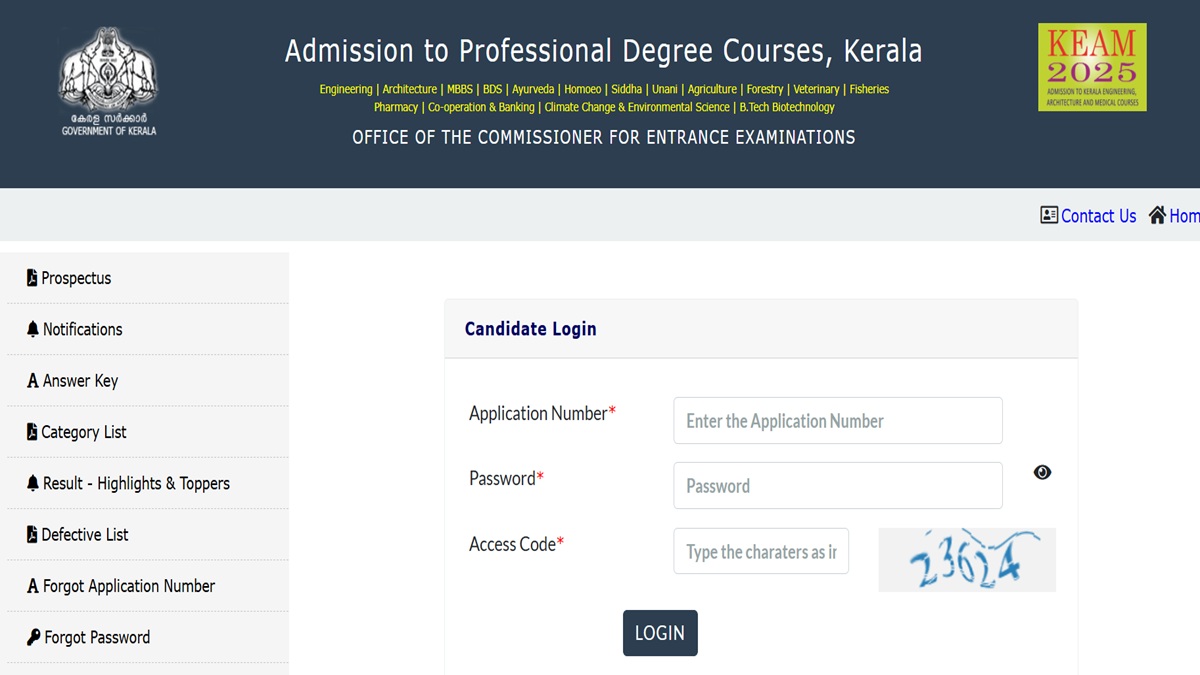 KEAM 2025 Option Entry Window Closes on July 16, Apply at cee.kerala.gov.in
