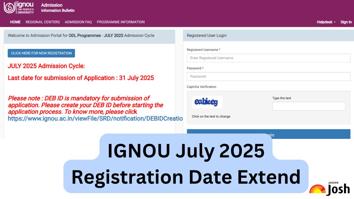IGNOU ODL Admission 2025: New Dates, Apply Online for July Session at ignou.samarth.edu.in; Check Latest Update