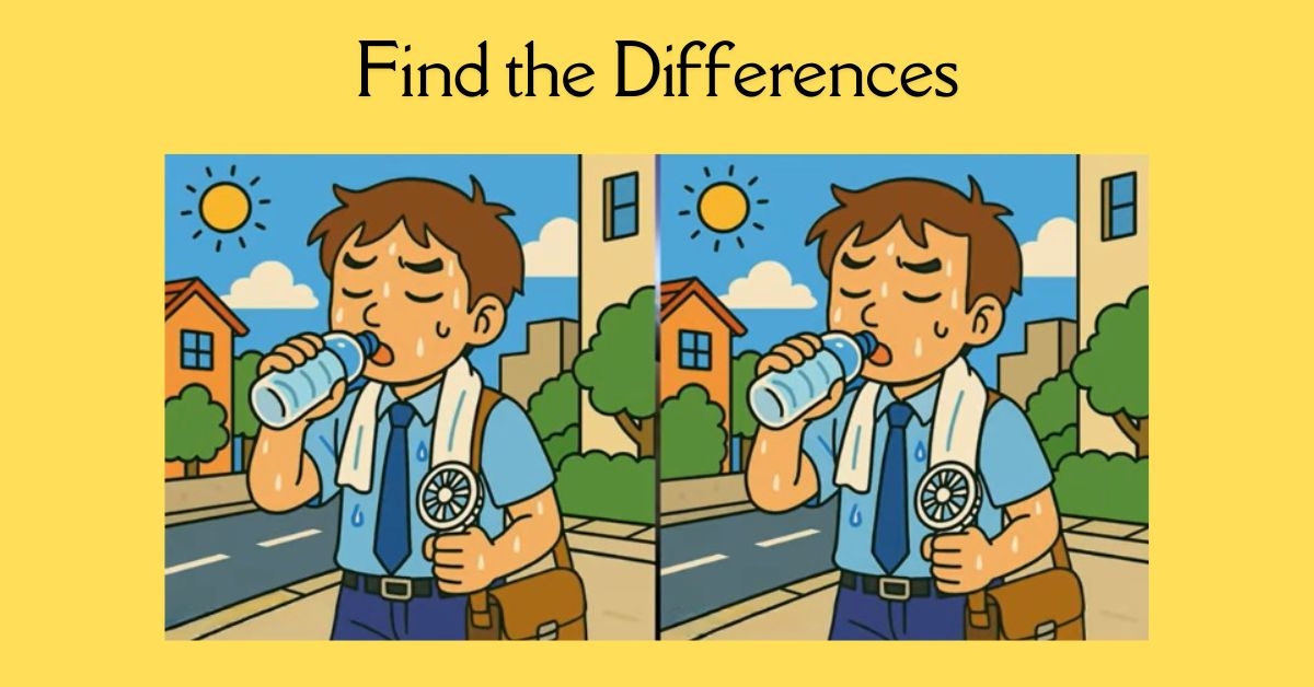 Spot the 3 Differences in Boy Drinking Water Beat the 49-Second Challenge!