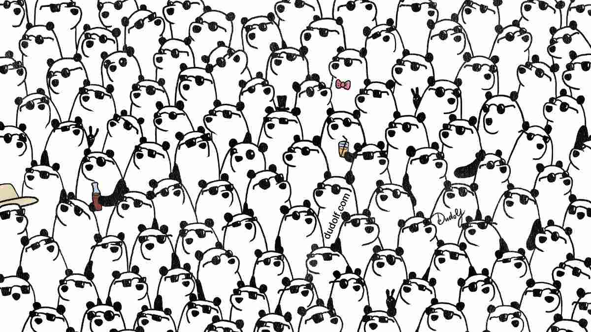Three Pandas Are Not Wearing Sunglasses! Only 1% Top Observant Can Spot Them In 22 Seconds!
