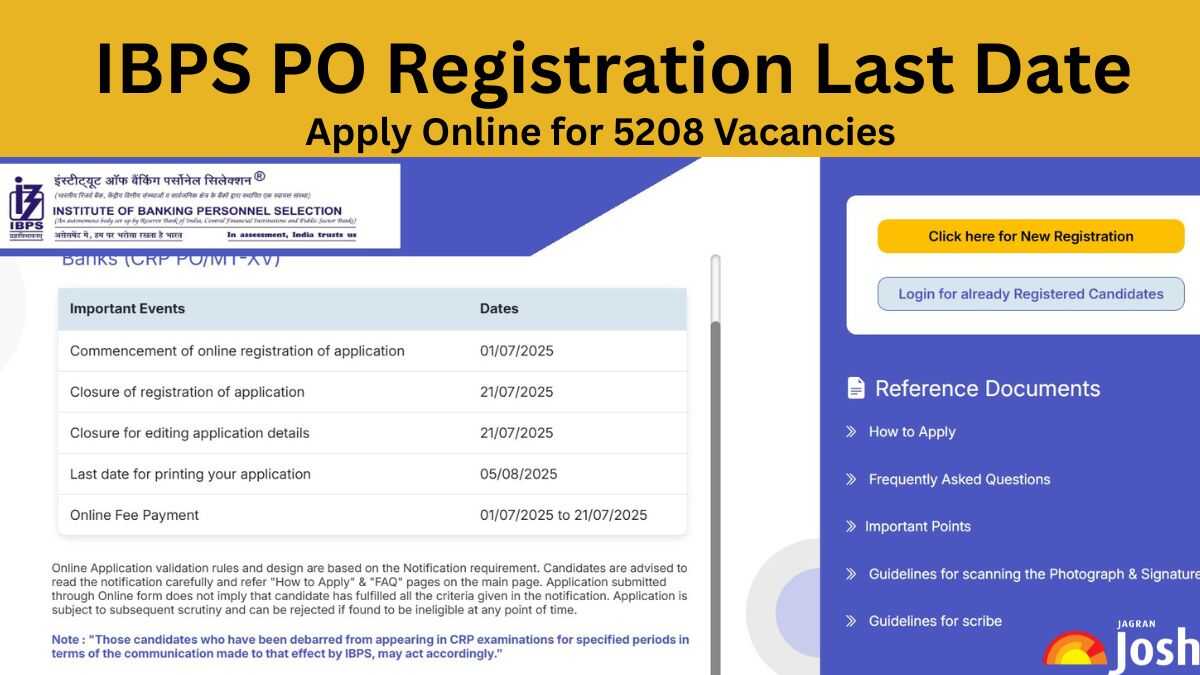 IBPS PO 2025 Last Date Tomorrow, Apply for 5208 Vacancies at ibps.in, Direct Link Here