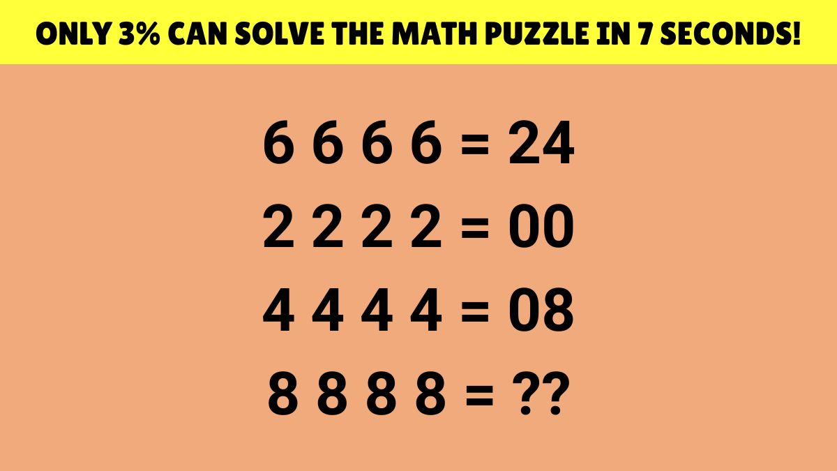 Only 3% of High IQ Geniuses Can Solve This Math Puzzle in 7 Seconds!