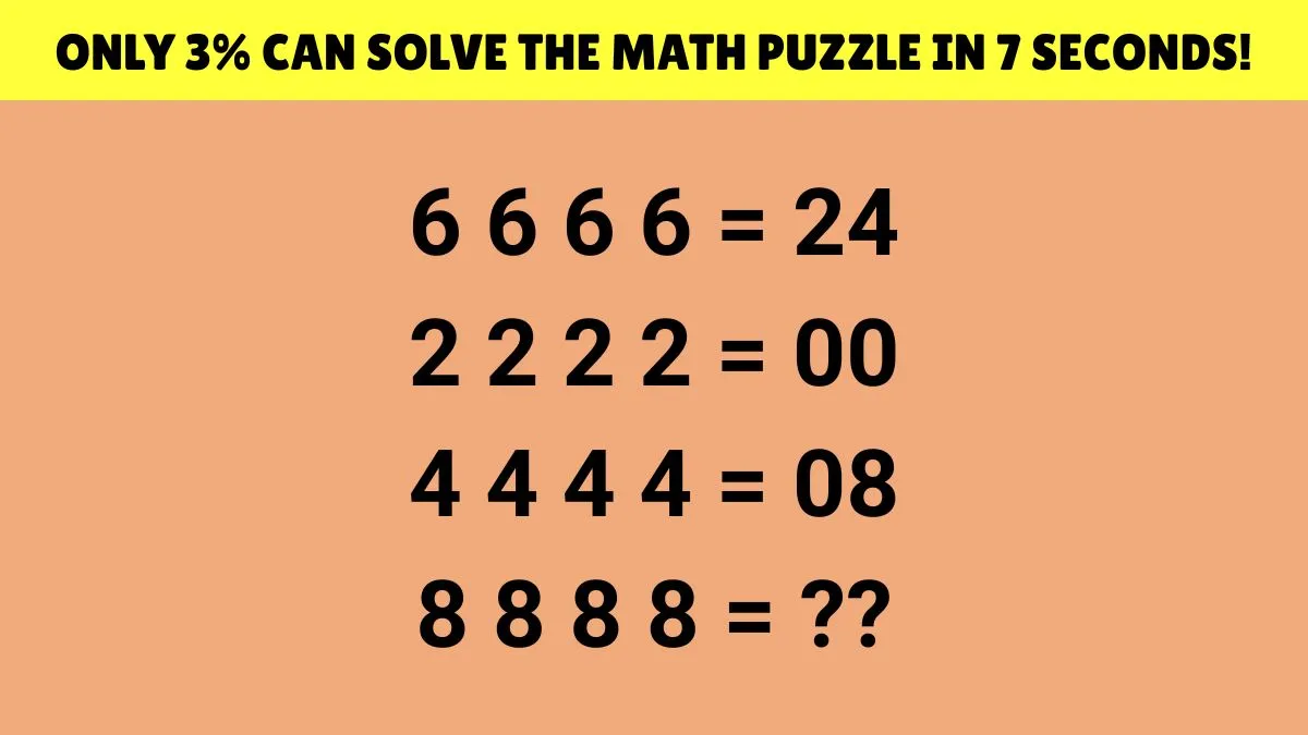 Only 3% can solve the math puzzle in 7 seconds!
