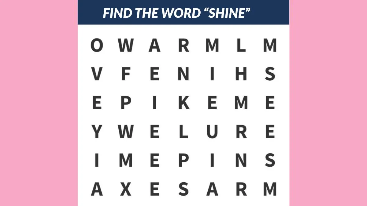 Find the word "SHINE" in 9 seconds!