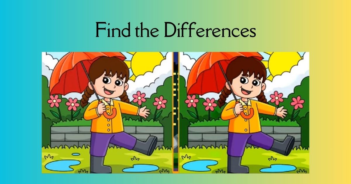 Spot the 5 Differences in Girl Walking With Her Umbrella Beat the 45-Second Challenge!