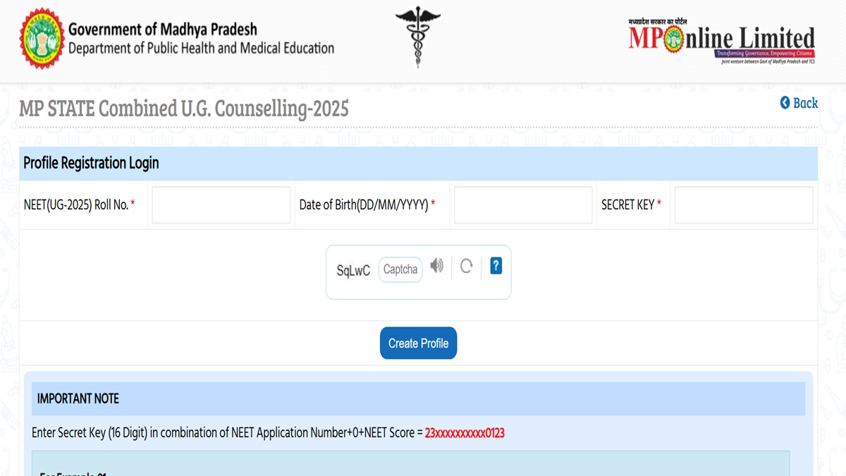 MP NEET UG Counselling 2025 Round 1 Registration Begin