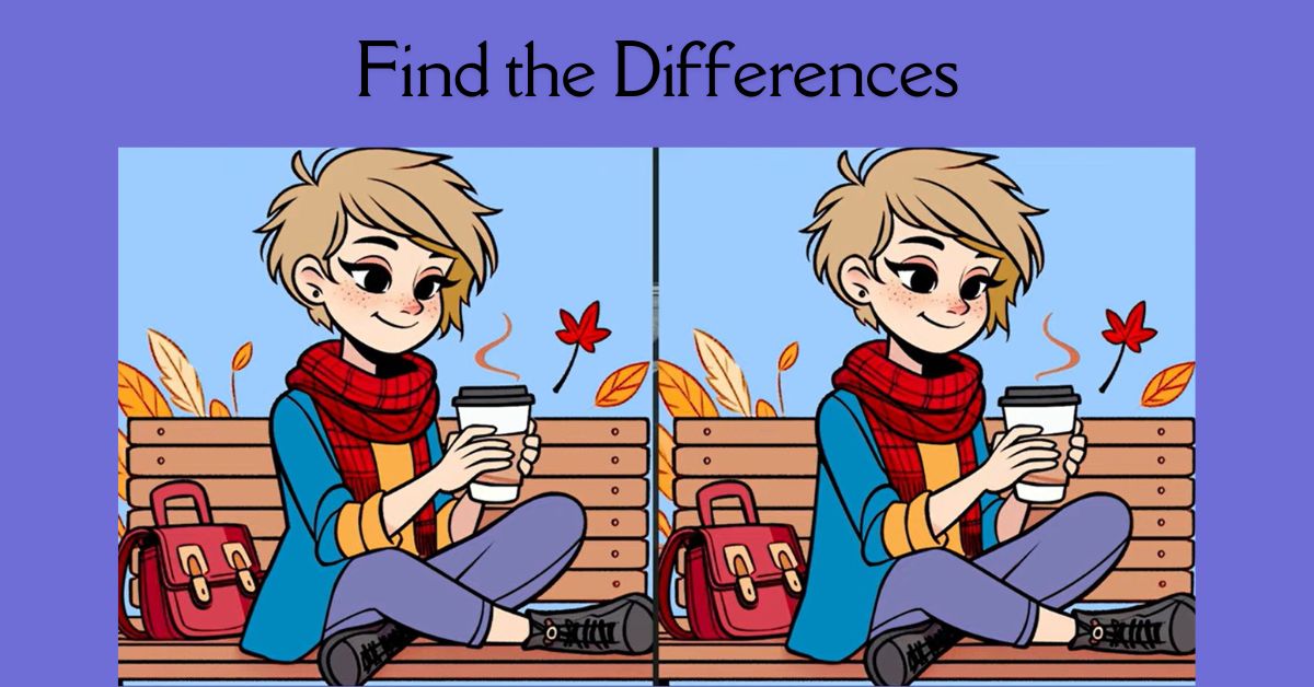 Spot the 3 Differences in Girl Sitting With Her Coffee Beat the 19-Second Challenge!