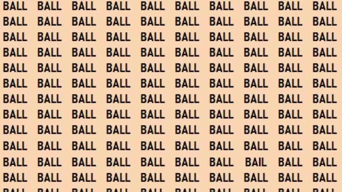 Spot the word BAIL among BALLs.