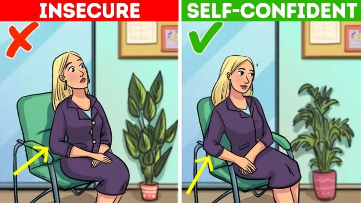 Body language gestures of confident people.
