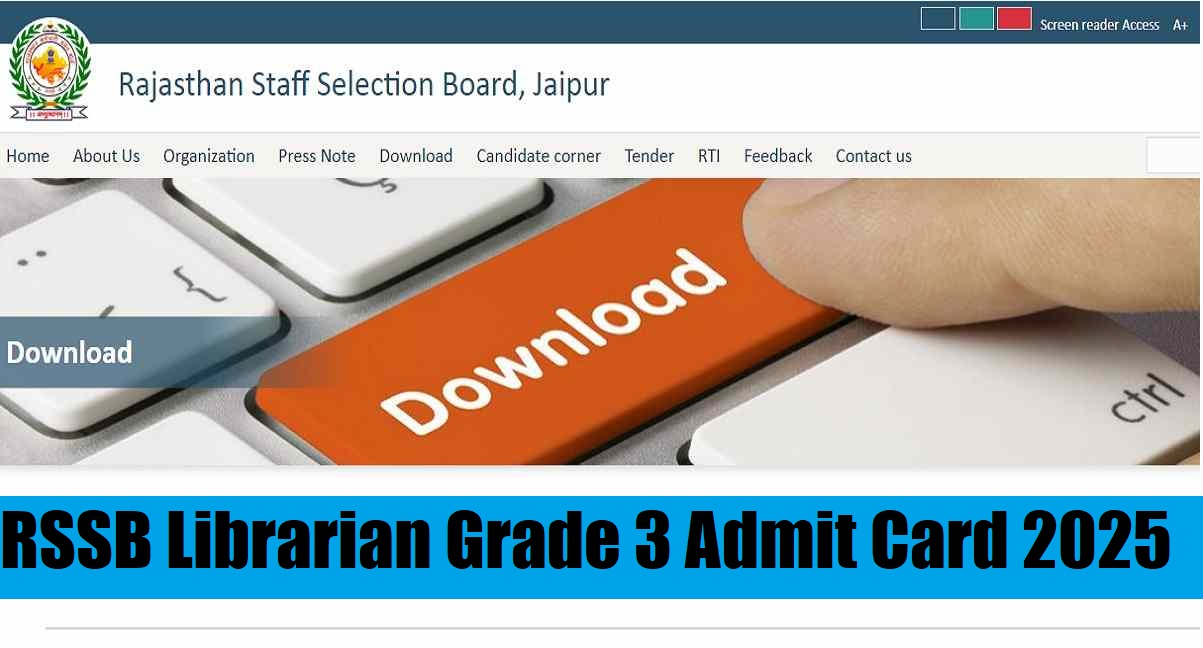 RSSB Librarian Grade 3 Admit Card 2025 Releasing Today at rsmssb.rajasthan.gov.in, Download July 27 Exam Hall Ticket PDF - Link Here