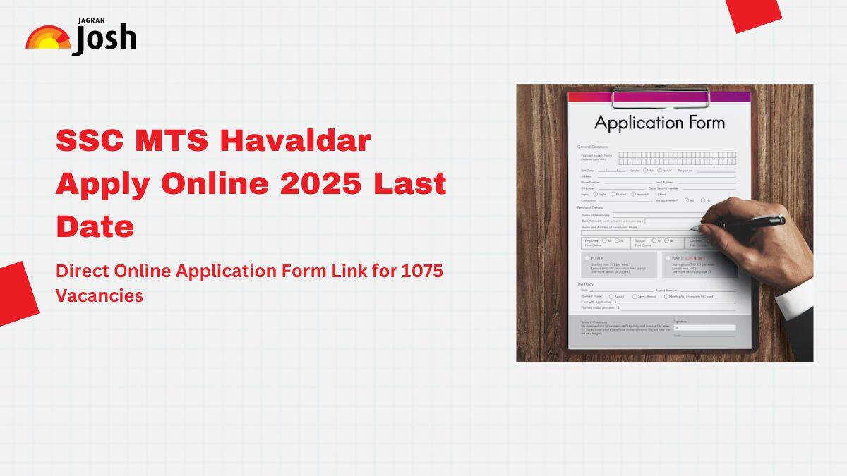 SSC MTS Apply Online 2025: Registration Ends Today for 1075 MTS / Havaldar Posts at ssc.gov.in, Check Application Fees, Posts and More Details Here
