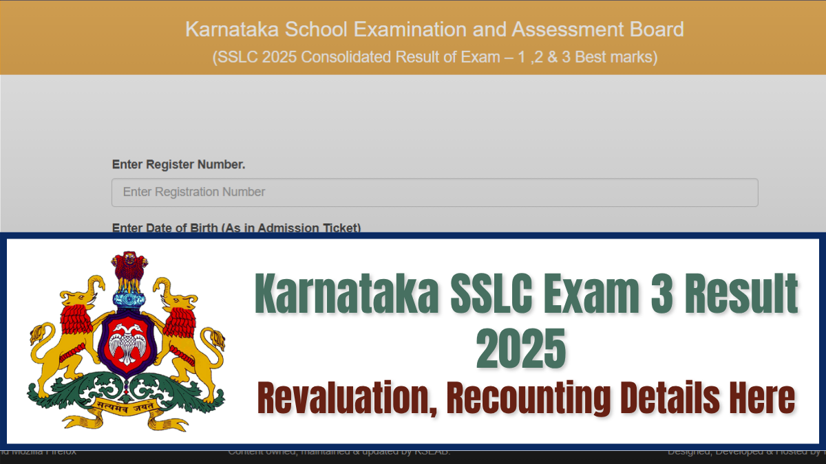 Karnataka SSLC Exam 3 Result 2025: Check Revaluation, Re-Checking Dates, How to Apply