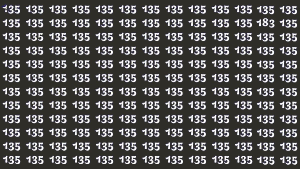 Visual Illusion: Only 3% of people with 20/20 vision can find 183 in 5 seconds!