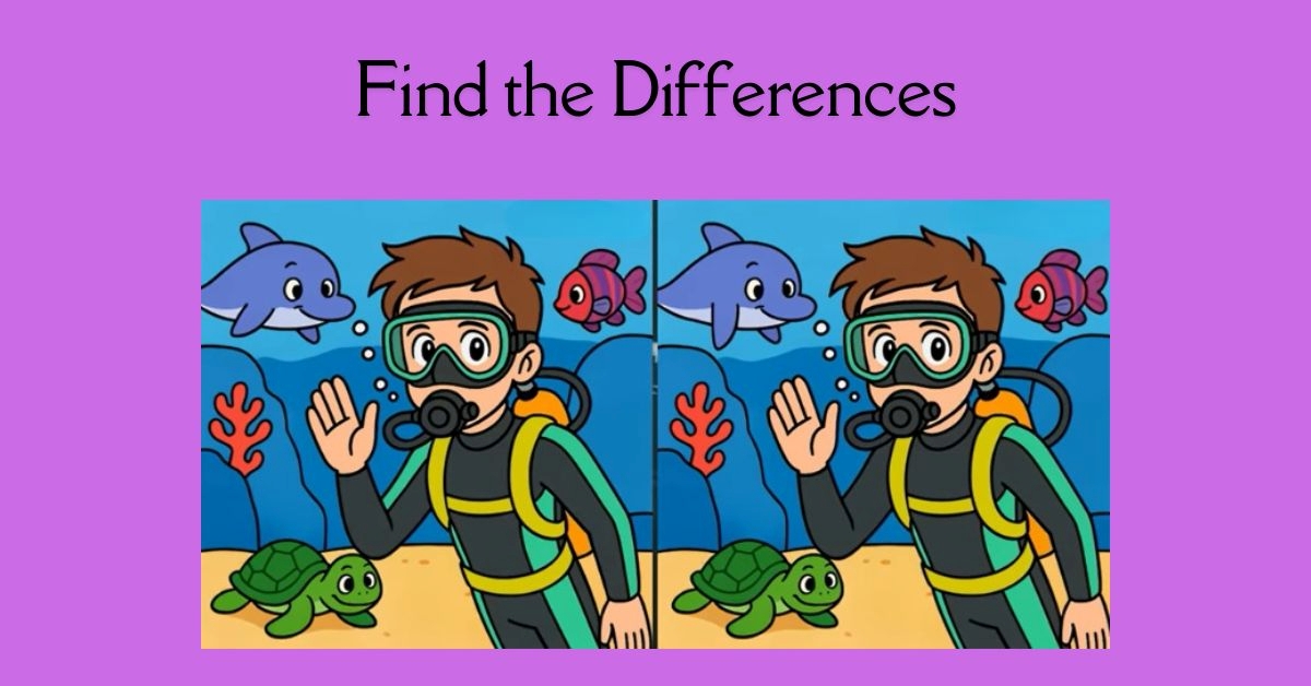 Spot the 3 Differences in Boy Doing Scuba Diving Beat the 47-Second Challenge!