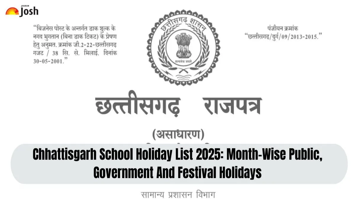 Chhattisgarh School Holiday List 2025