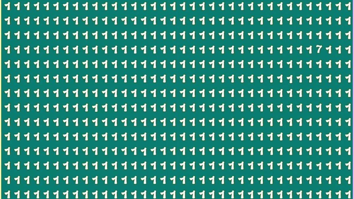 Can You Spot the Odd “7” Number between the “1” series to prove your vigilant eye with a 131+ IQ level?