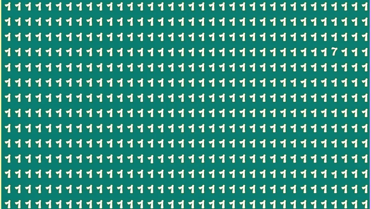Can You Spot the Odd “7” Number between the “1” series to prove your vigilant eye with a 131+ IQ level?
