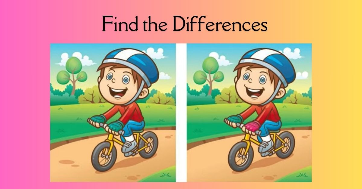 Spot the 5 Differences in Boy Riding Bicycle Beat the 57-Second Challenge!