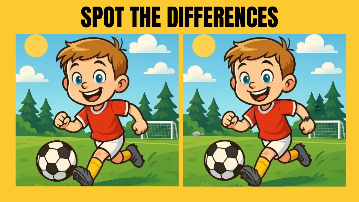 Spot the 3 Differences Between the Boy Playing Football Pictures in 27 Seconds!