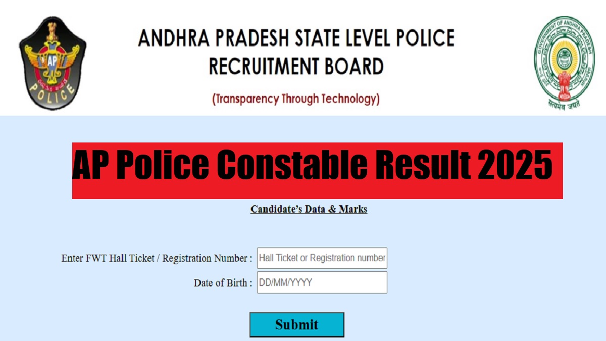 AP Police Constable Result 2025 Releasing Today at slprb.ap.gov.in, Check Steps to Download Scorecard PDF - Link Here