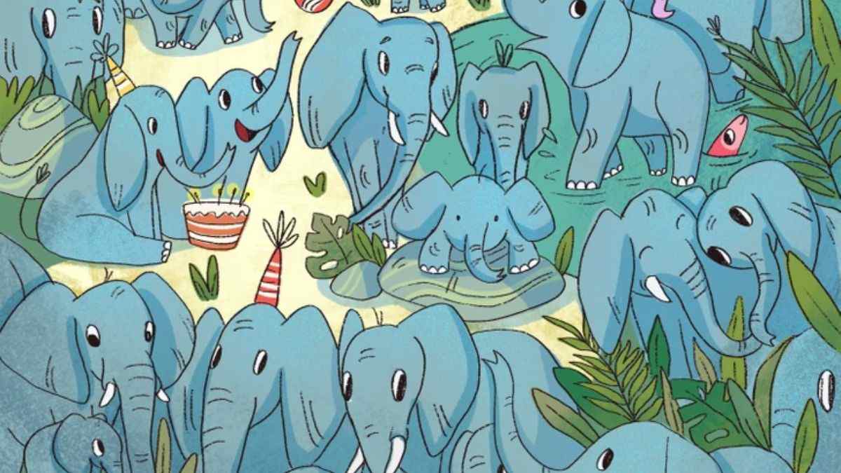 Only 1 out of 100 people with 4K vision can spot the rhino hidden among elephants in 18 seconds!