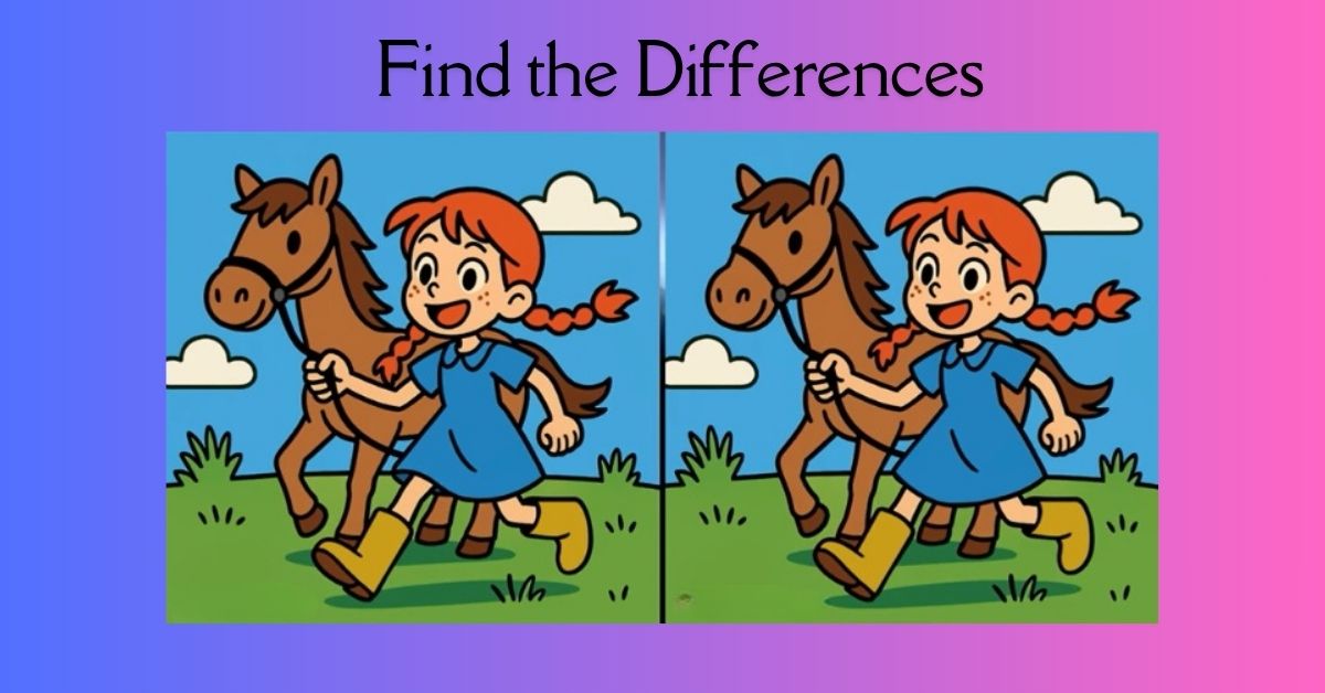 Spot the 3 Differences in Girl Running With Her Horse Beat the 39-Second Challenge!