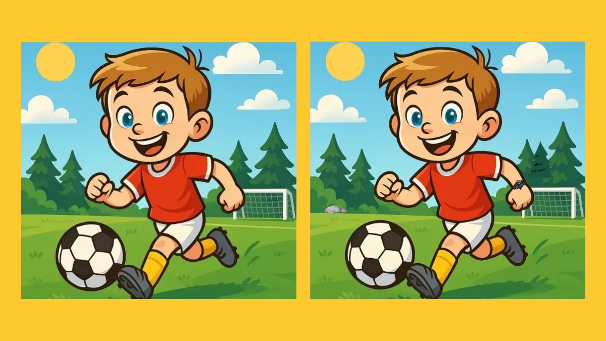 Spot the 3 Differences Between the Boy Playing Football Pictures in 27 Seconds!