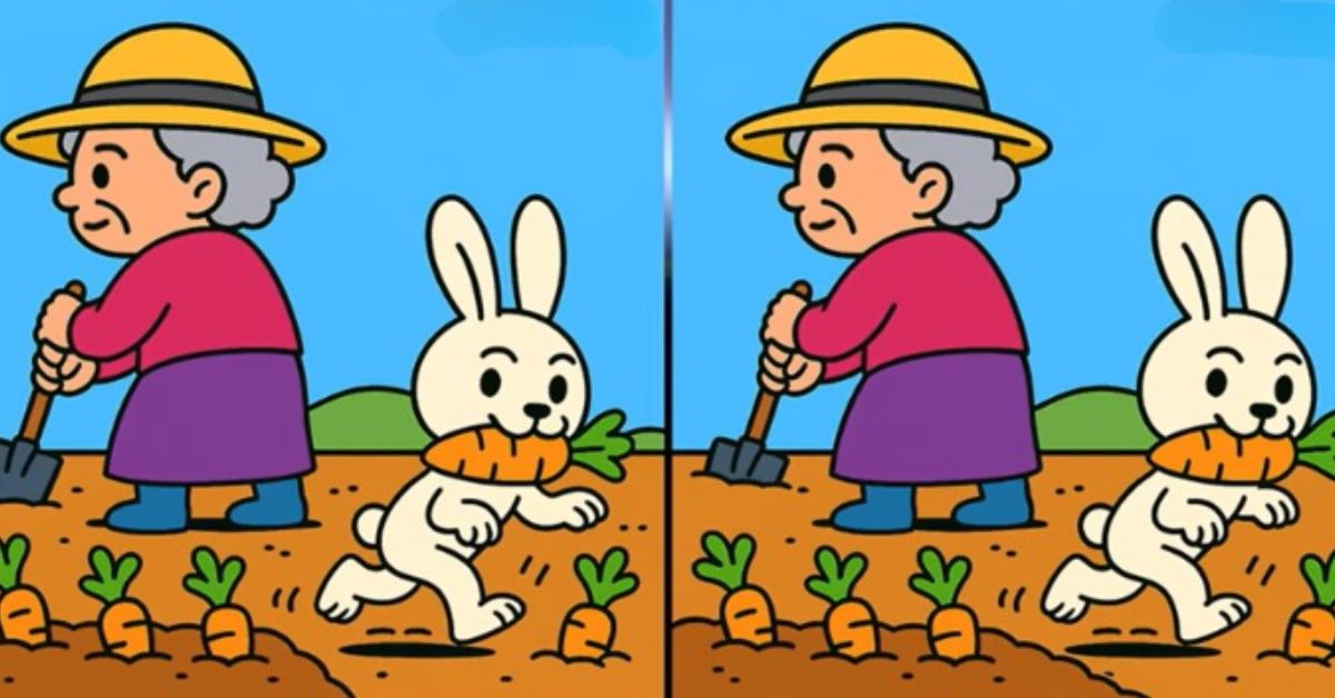 Spot the 3 Differences in Old Lady Doing Farming Beat the 31-Second Challenge!