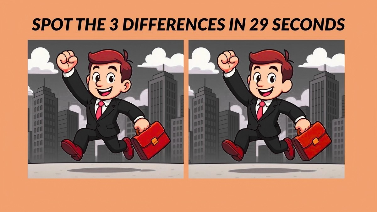 Spot 3 Differences in Office Guy Images in 29 Seconds!
