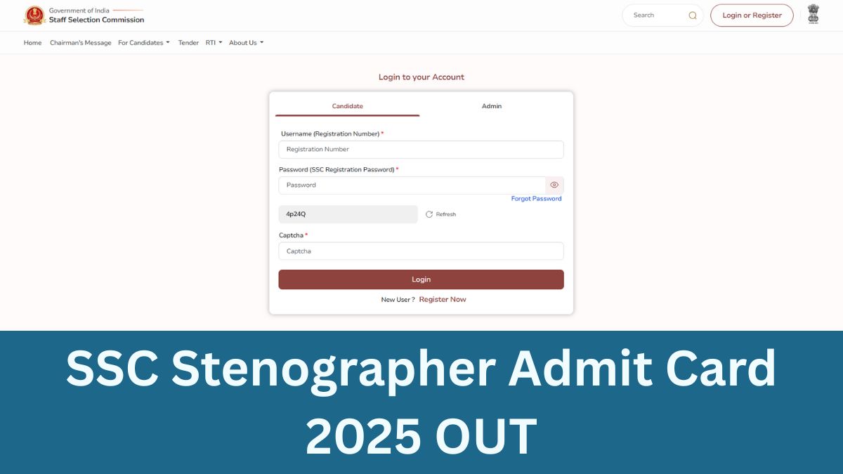 SSC Stenographer Admit Card 2025 OUT: एसएससी स्टेनोग्राफर ग्रेड C और D के एडमिट कार्ड जारी, यहां से करें डाउनलोड