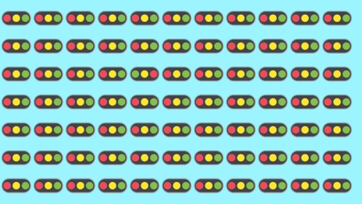 If You Possess 140+ IQ Level with 20/20 Eyesight, Then Find Out Which Traffic Light Is In A Different Order in This Observational skills puzzle